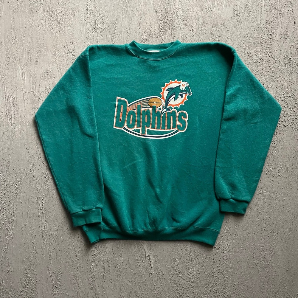 Vintage Miami Dolphins NFL Football Sweatshirt Mens XL Teal 90s Puma